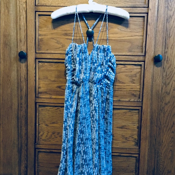 Beautiful Blue Patterned Spring Dress - Picture 2 of 3